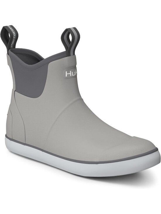 ?Men\'s Solid Grey High Top Comfortable Wide Toe Fishing Deck Boots main image 4